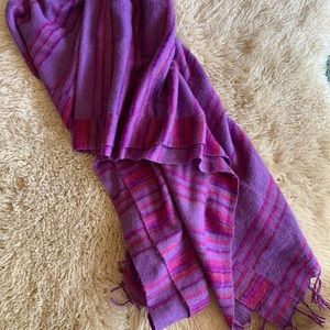 Soft Purple Striped Nepalese blanket